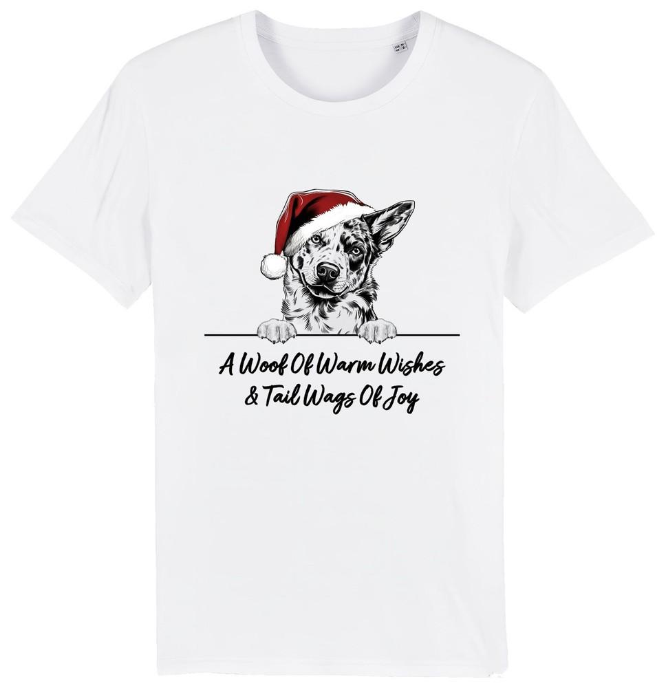 AUSTRALIAN CATTLE Christmas Dog T-Shirt Adults Kids Woof Wishes Tail Wags Dogs