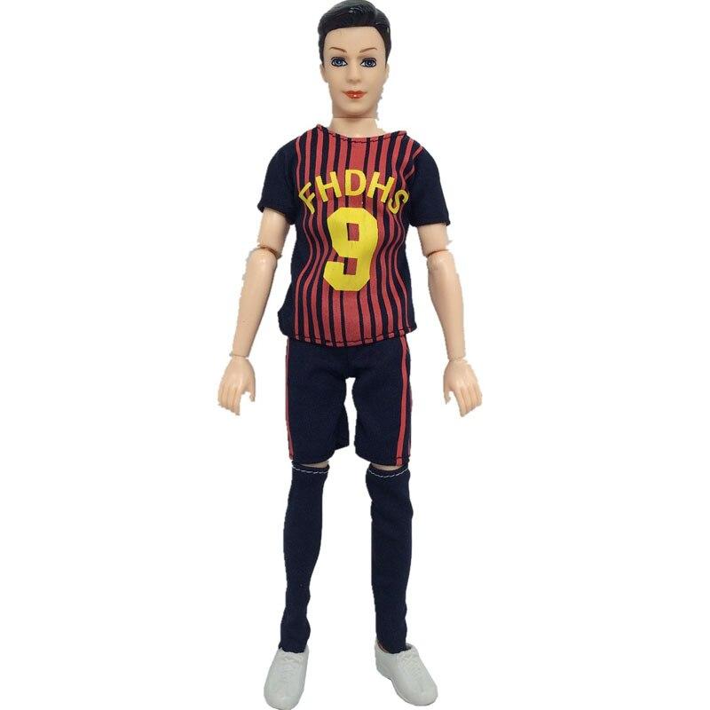 1 комплект, спортивная одежда для футбола 1/6, одежда для куклы Кена, одежда для мальчиков, топ, шорты, носки для бойфренда Барби, кукла Кена, мужские спортивные костюмы