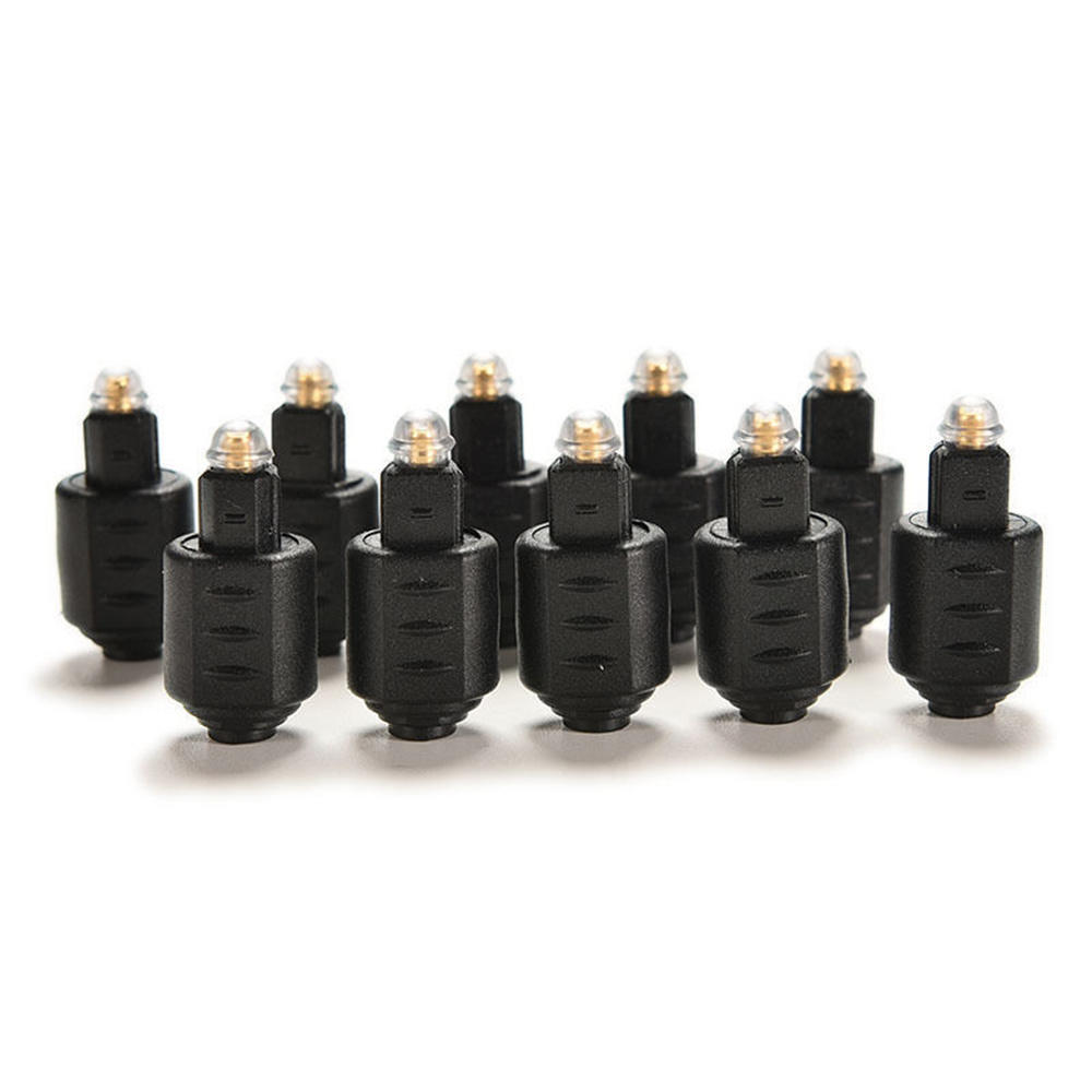 Black Round To Square 3.5mm Audio Adapter Optical Mini Jack Plug To Toslink Female To Male