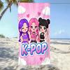 Пляжное полотенце с принтом K-Girl Group, микрофибра, мягкое, быстросохнущее, спортивное полотенце для спортзала, милое детское банное полотенце, модные повседневные пляжные аксессуары