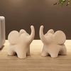 Статуэтка слона, мини-фигурка слона из смолы, белый флокированный слон, центральный элемент стола для домашнего офиса, книжной полки, подставки под телевизор, декор