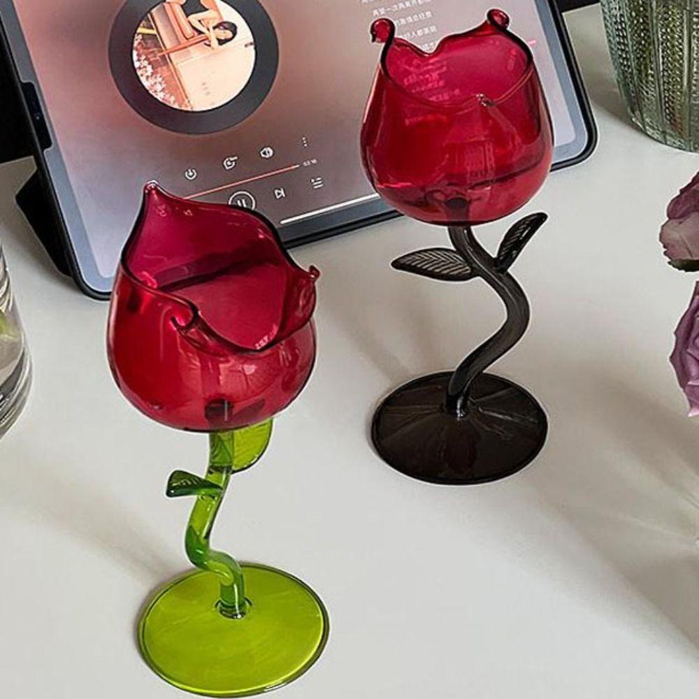 Красная роза бокал с закатанным краем бокал для вина бокал для шампанского бокал для розового вина День святого Валентина