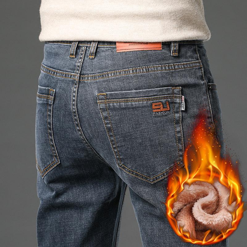 2024 осень/зима джинсы мужские прямые свободные брюки мужские эластичные повседневные универсальные длинные мужские брюки