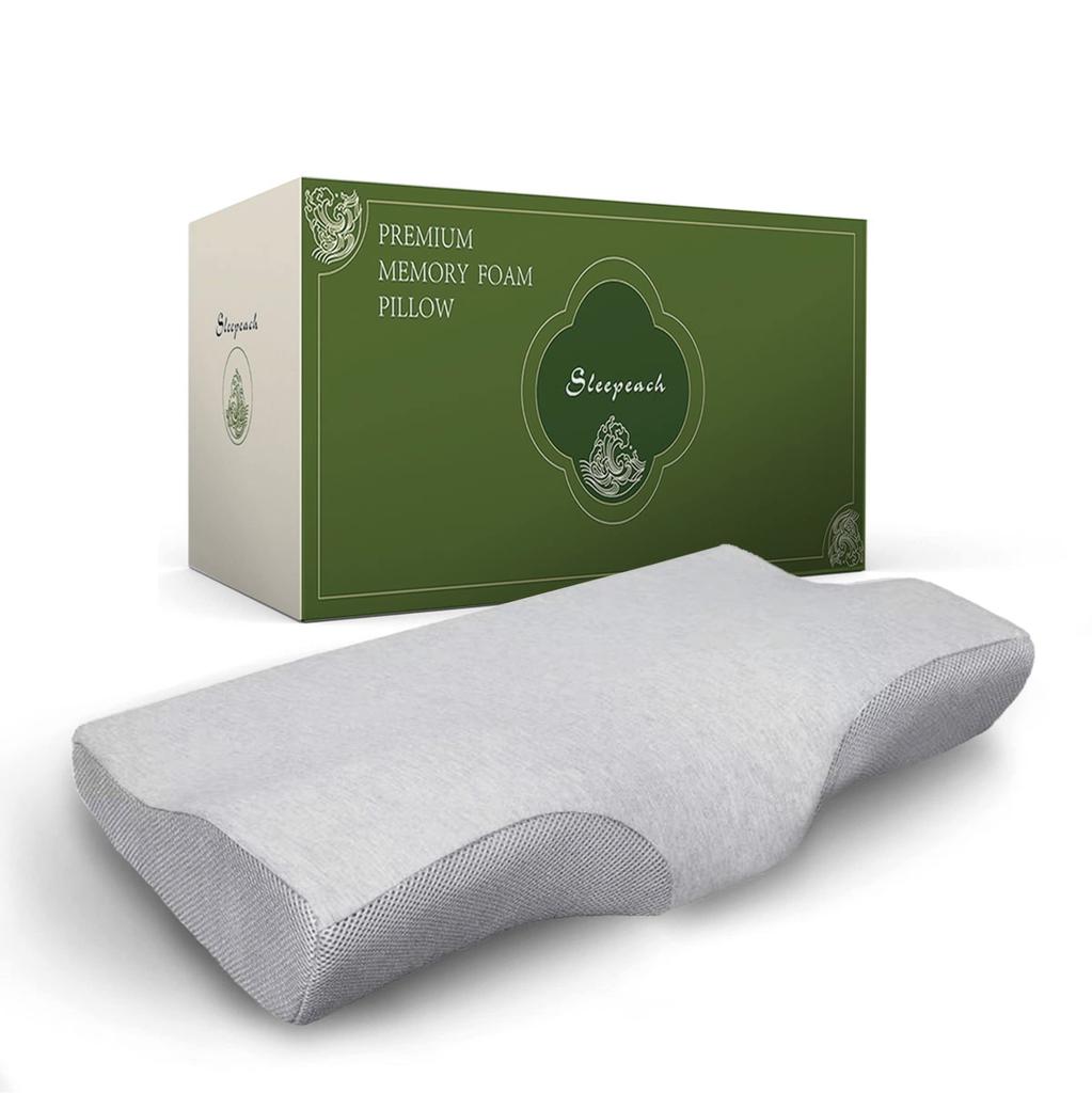 Sleepeach Memory Foam Pillow, Just Fit, Washable Cover, 60*34cm*7-11cm, Large