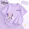 Disney Детская хлопковая футболка с коротким рукавом и мультяшным принтом для девочек