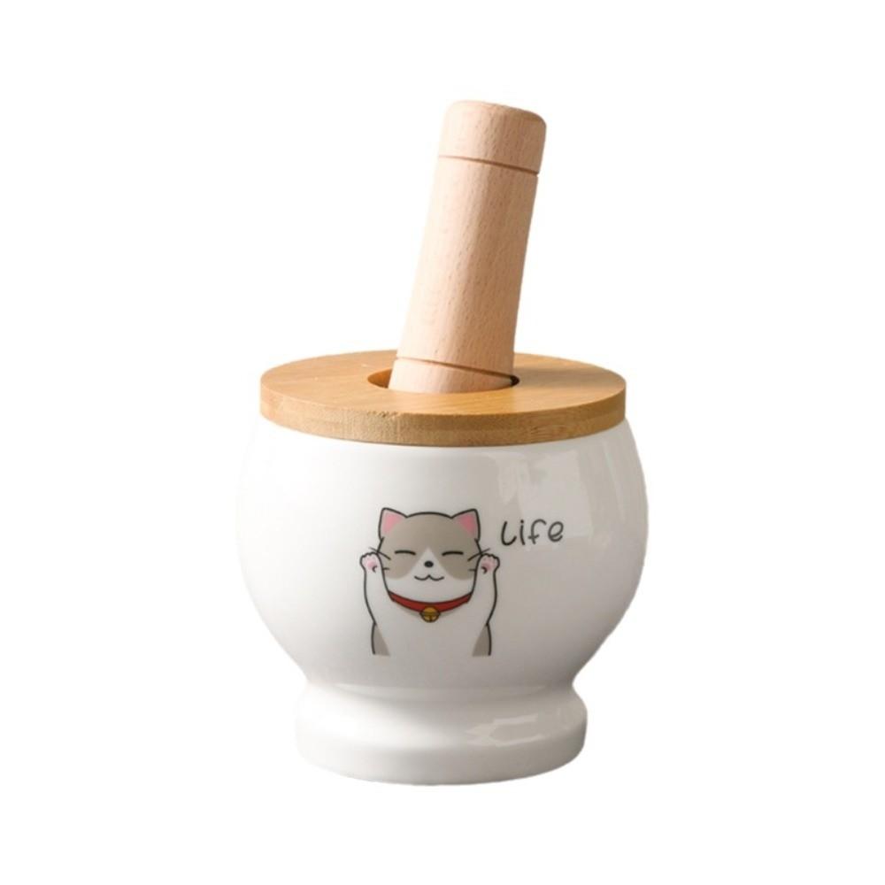 Cartoon Garlic Masher Ceramics Spices Mill Kitchen Gadgets Pounding Garlic Jar Seasoning