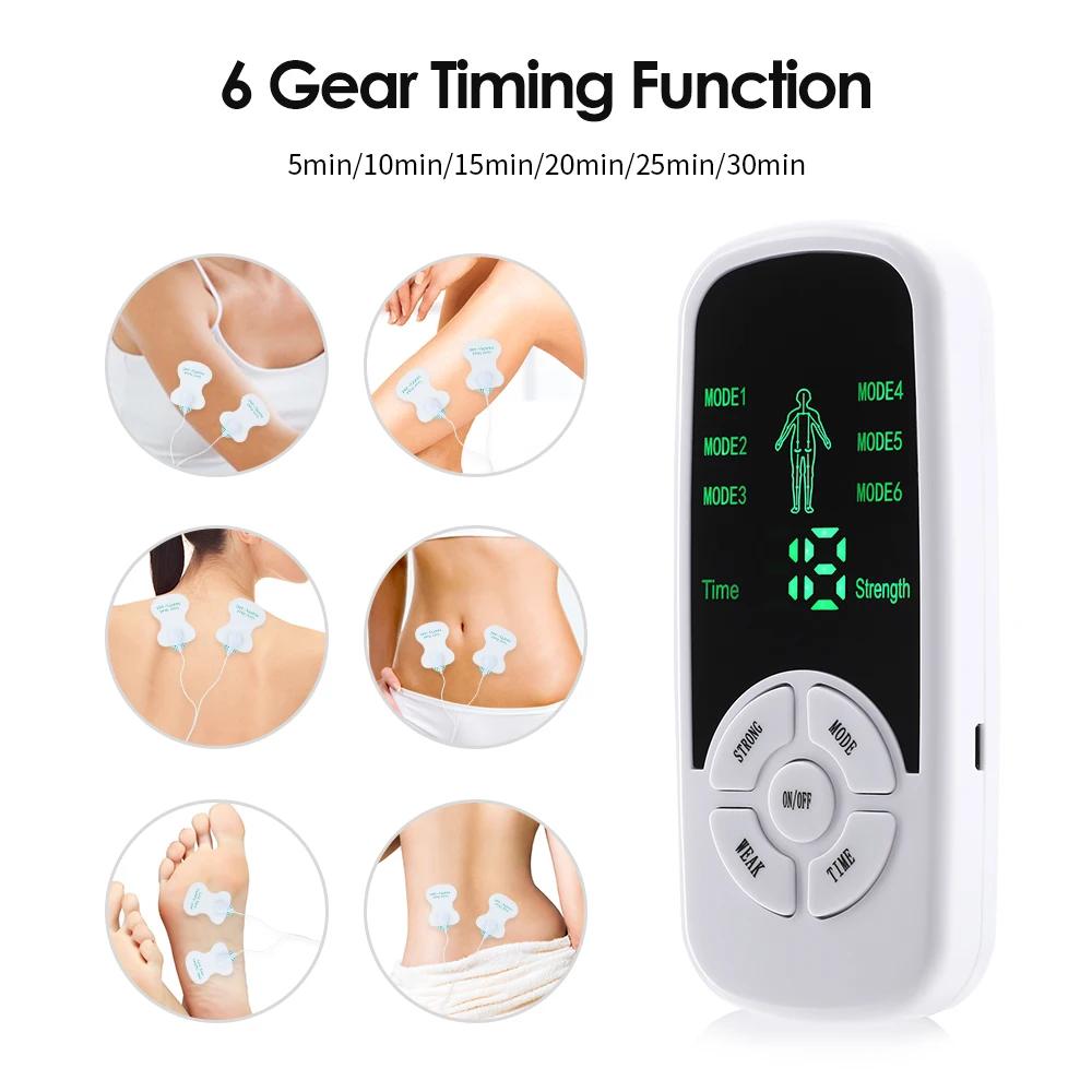 Multifunctional EMS Tens Unit 6 Modes Electric Muscle Therapy Stimulator for Neck Back Pain Relief Meridian Massager