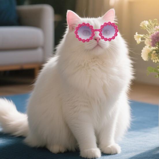 Солнцезащитные очки для собак-цветов, Косплей для питомцев, Круглые очки, Летние пляжные аксессуары для питомцев для собак, кошек, Реквизит для фото, Костюм для вечеринки