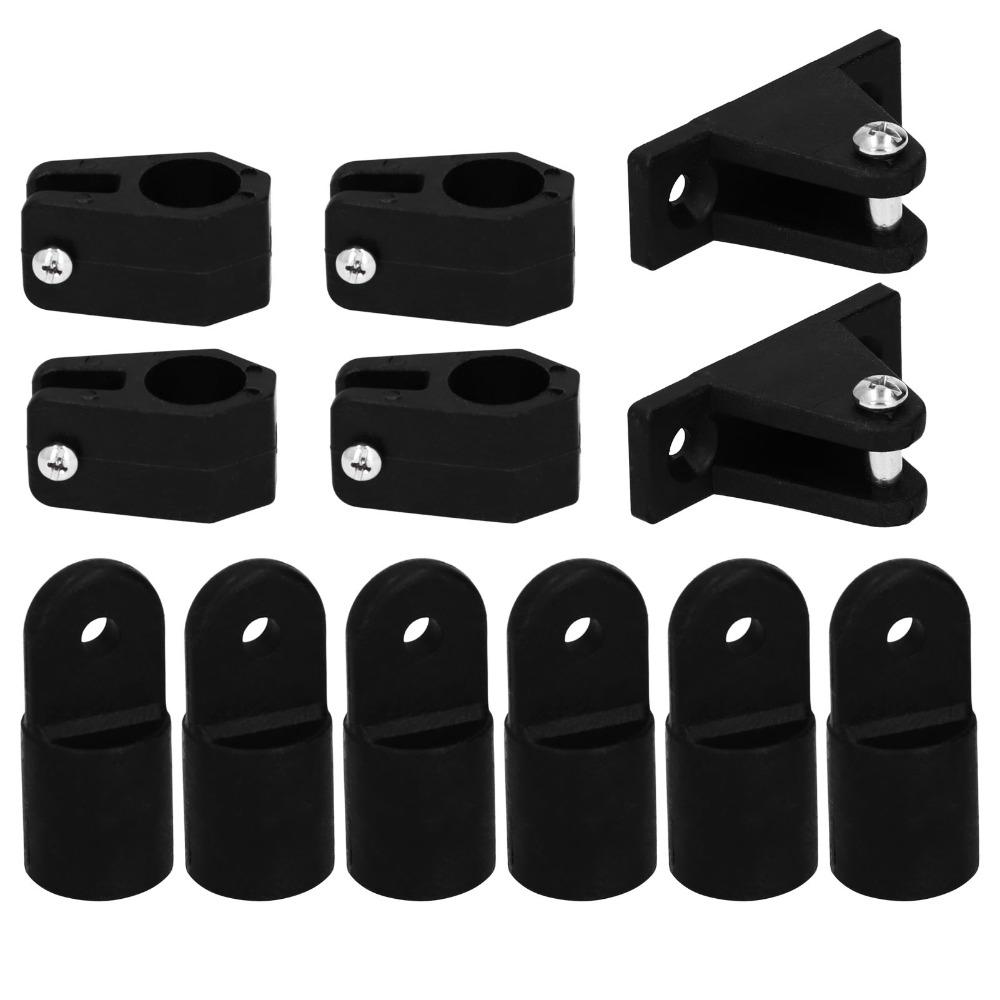 12pcs/set 7/8'' Jaw Slide Black Eye End Cap Fitting Hardware Deck Hinge Bimini Top Installation