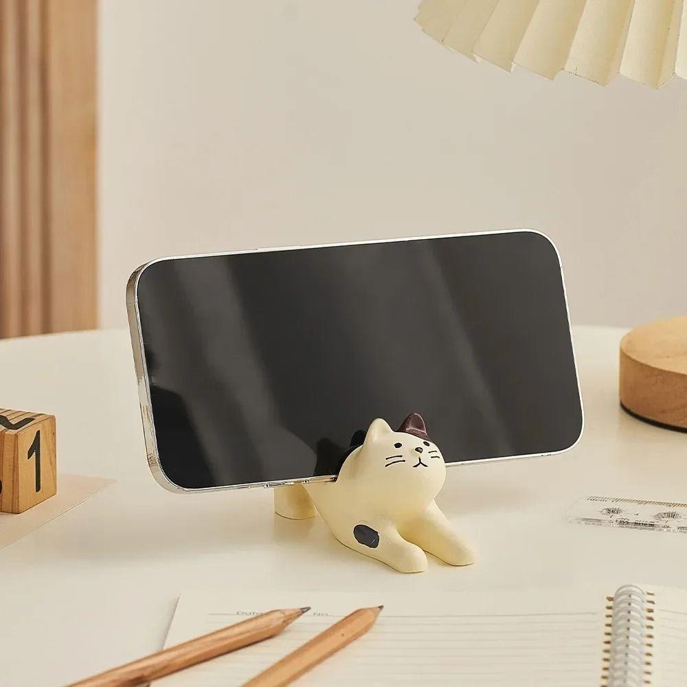 Resin Doll Mobile Phone Stand Stretch Oneself Cell Phone Bracket Cat Phone Holder Small Gifts