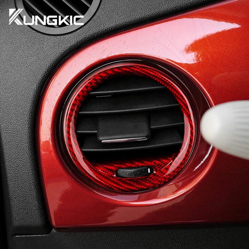 Real Hard Carbon Fiber Cover For Fiat 500 2008-2015 Abarth 595 2012-2015 Abarth 695 2010-2015 Car Inner Air Vent Frame Sticker