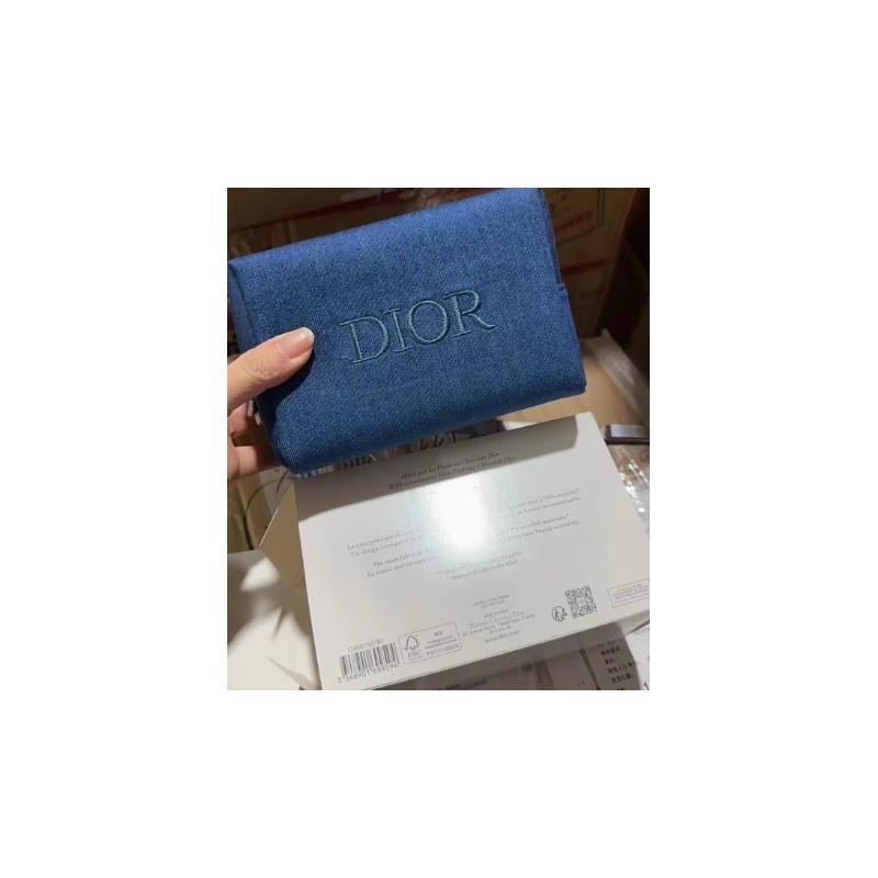 Dior Синяя джинсовая косметичка для макияжа, косметические принадлежности, портативная, подарок для девушки