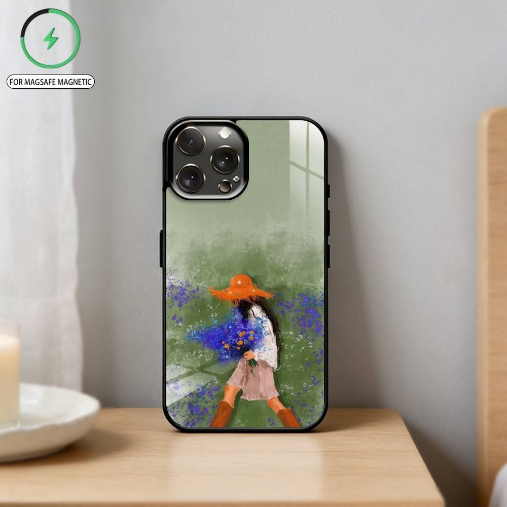 G-Girl Среди Цветов Чехол Для Телефона Для iPhone17,16,15,14,13,12,11 Plus,Pro Max Магнитный Для Magsafe Беспроводной Зарядки