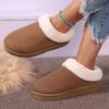 Женские зимние ботинки большого размера с круглым носком и толстой подошвой, повседневные короткие ботинки из толстого бархата, теплые, с ленивым носком, хлопковые туфли, однотонные, 36-42