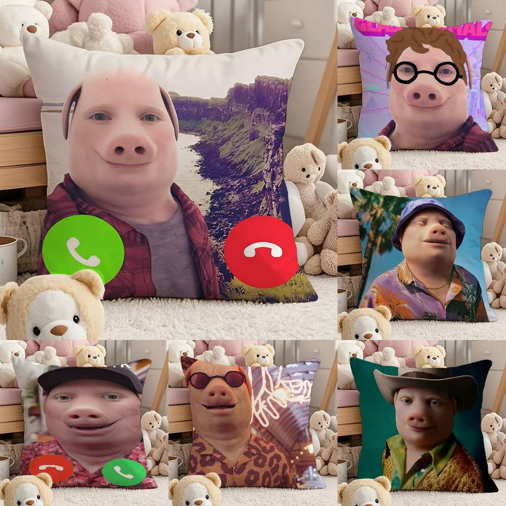 Наволочка John Pork Is Calling Уютная Подушка для Дивана-Кровати Шёлковая Элегантная Невидимая Молния Индивидуальная Декоративная Наволочка