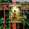 2D Flat Vintage Garden Quote Aluminum Sign "And Into The Garden I Go" Yoga Girl Wall Decor Boho Yoga Wall Art Garden Decor, Backyard, Patio, Yoga