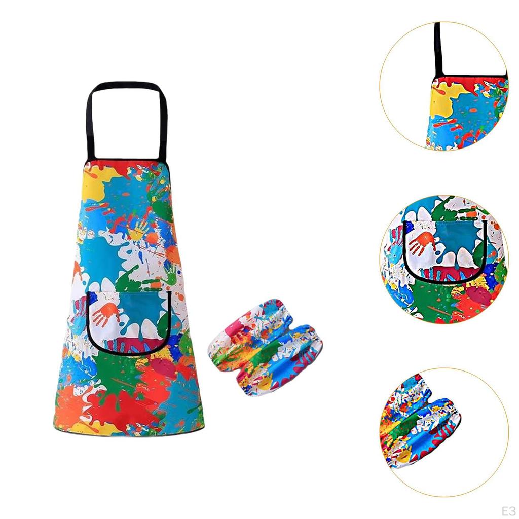 Художественный фартук для детей с 2 рукавами для рисования, кулинарии, садоводства