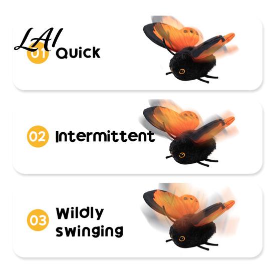 Soft Fabric Cat Chasing Toys Smart Sensing Flapping Butterfly Toy Realistic Wing Motion Kitten Stalking Pouncing Flying Prey Gadgets Interactive