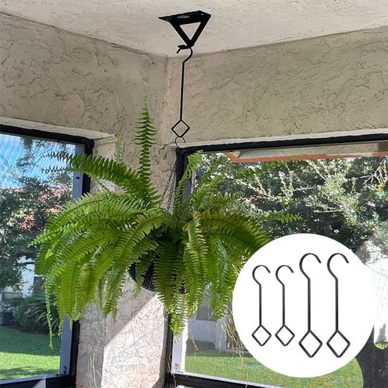 4Pcs Heavy-Duty S Hooks Plant Hangers Strong Load-bearing Rust Resistant Multipurpose Flowerpot Holder Hanging Tools
