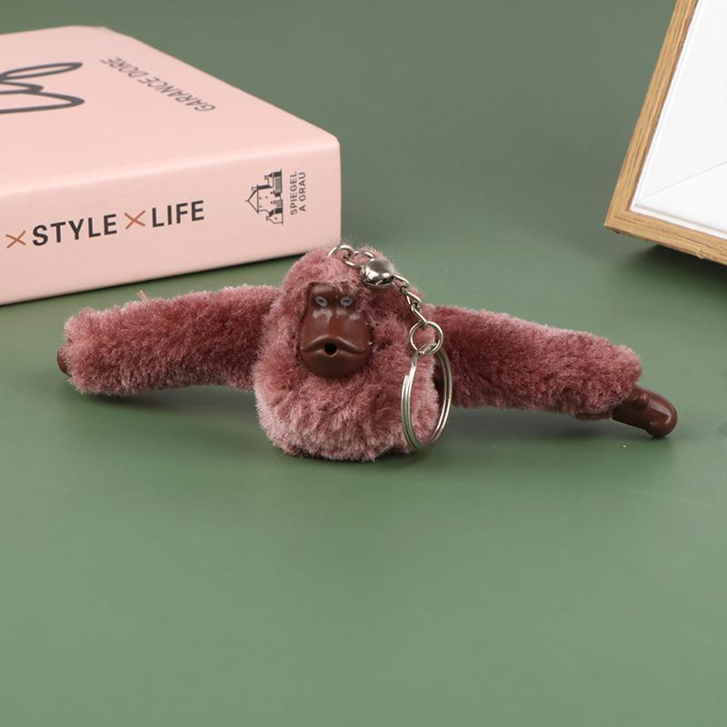 Милый плюшевый меховой брелок в виде обезьяны для девочек, брелок в виде орангутана на сумке для брюк, автомобильный брелок