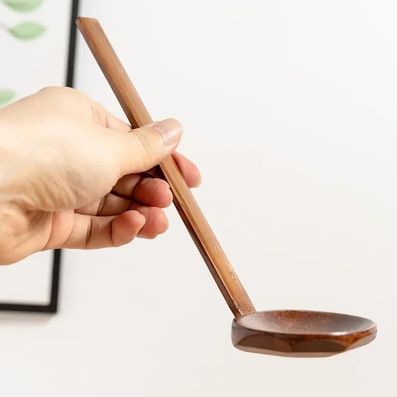 1 шт. Ложка для супа рамен, японская лапша, магазин, острая суповая ложка с отверстиями, деревянная кухонная большая ложка, столовая посуда, кухонные принадлежности