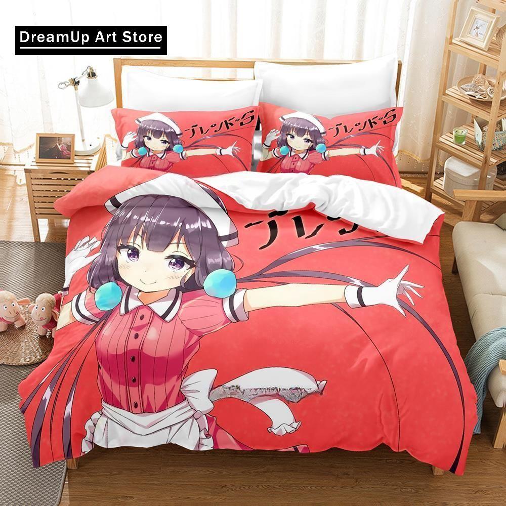 Комплект постельного белья Kawaii Grils Blend S Single Twin Full Queen King Size Bed Set Adult Kids Bedroom Duvet Cover Sets Anime Bed Sheet Set