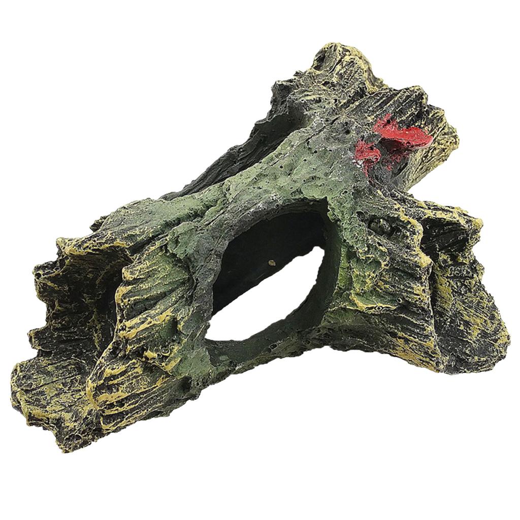 Fish Tank Escape Hole Multifunction Aquarium Hollow Log Decor Non-toxic Aquarium Dead Wood Decoration for Fish Tank Decor