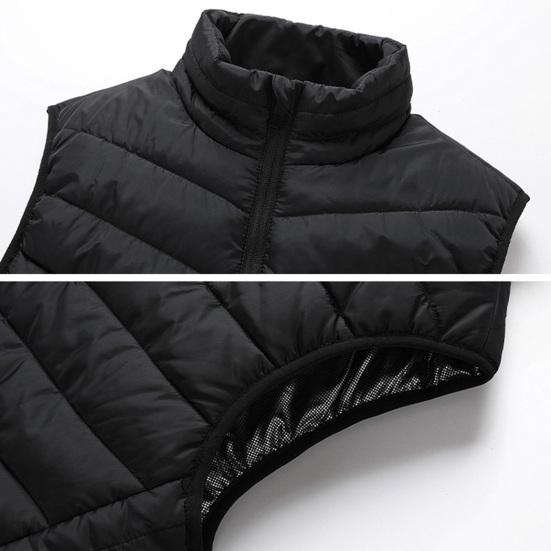 Мужчины Женщины Зима USB Инфракрасный 21 Зона нагрева Жилет Куртка Стенд Воротник Карманы Планка на молнии Ветрозащитный жилет с электрическим подогревом Пальто