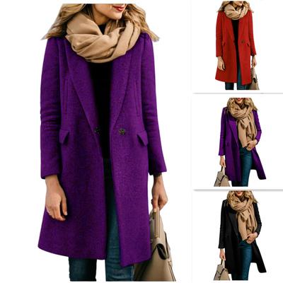 Длинное шерстяное женское пальто на осень и зиму Nizi Coat