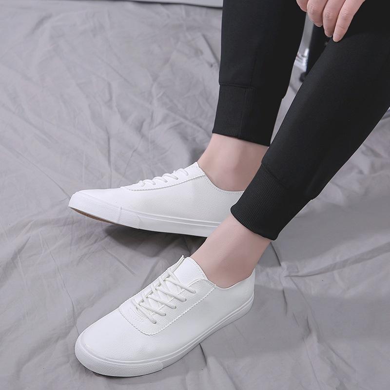 Мужские повседневные белые туфли, студенческие туфли для подростков, туфли для скейтбординга на плоской подошве, мужские спортивные туфли на шнуровке, легкие мужские туфли