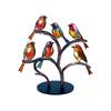 Stained Acrylic Birds On Branch Desktop Ornaments, Double Sided Multicolor Style Birds Craft Statue Desktop Ornaments