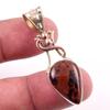 Натуральный обсидиан махагони драгоценный камень 925 проба цельное серебро двухцветная подвеска 1,75" N0y71