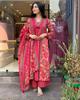 Women Designer Kurta Pant Dupatta Set Indian Bollywood Top Tunic Kurti Salwar Suit Dress