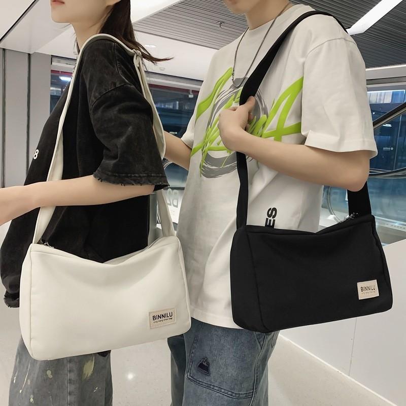 2023 New Street Style Canvas Bag Women Men Large Capacity Shoulder Bag