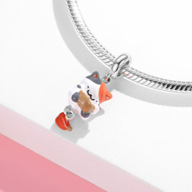 Красочные эмалевые бусины, многофункциональная подвеска в виде пирата, воина, животного, кошки, 925 пробы, изготовление ювелирных изделий из серебра, подходит для оригинального браслета с подвесками