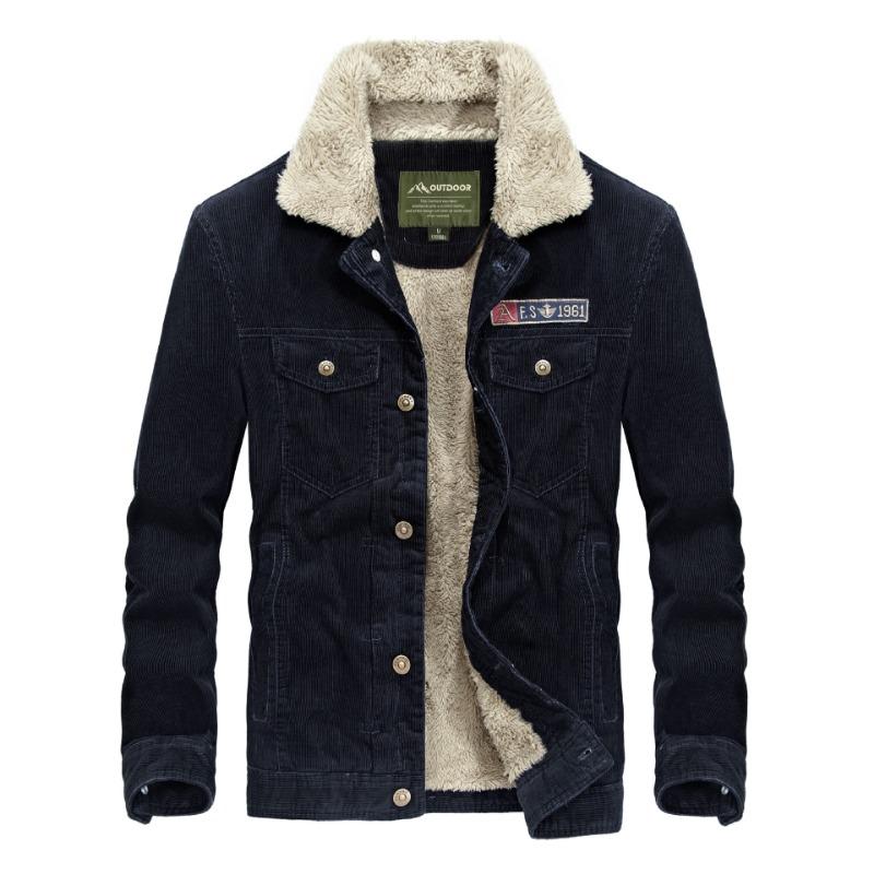 Зимняя мужская деловая повседневная куртка с лацканами, мужская бархатная теплая хлопковая одежда