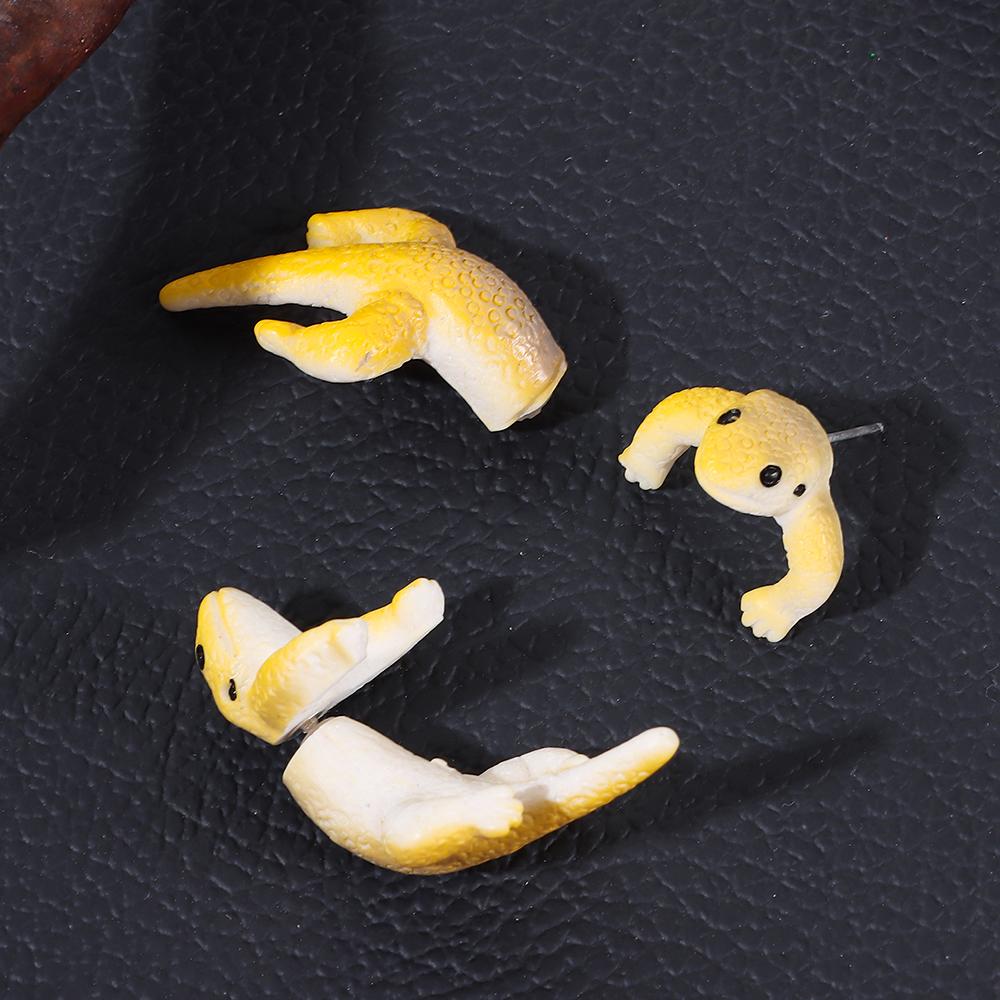 Креативный подарок ювелирные изделия Подарочные серьги в виде ящерицы 3D Серьги в виде животных Забавные серьги-гвоздики в виде ящерицы из мультфильма