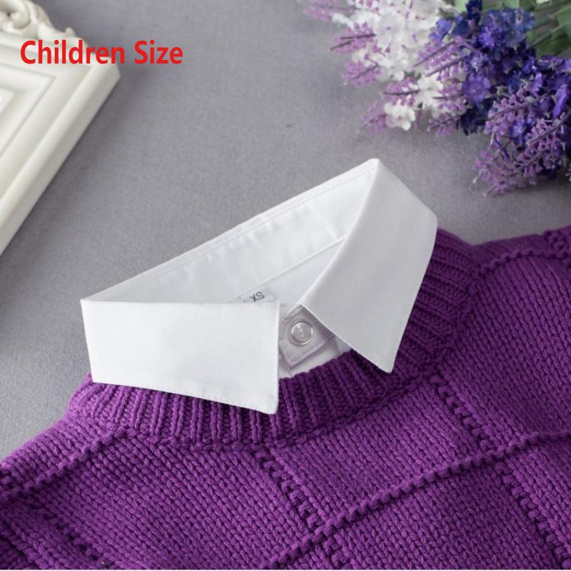 XS-M Casual Fake Collar Shirt for Children False Collar Removable Blouse Half Shirt Kids Lapel Detachable Boys Faux Col
