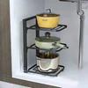 Многоуровневая полка для хранения кастрюль, прочная несущая конструкция, регулируемый шкафчик, подставка для кастрюль под раковиной, держатель для посуды