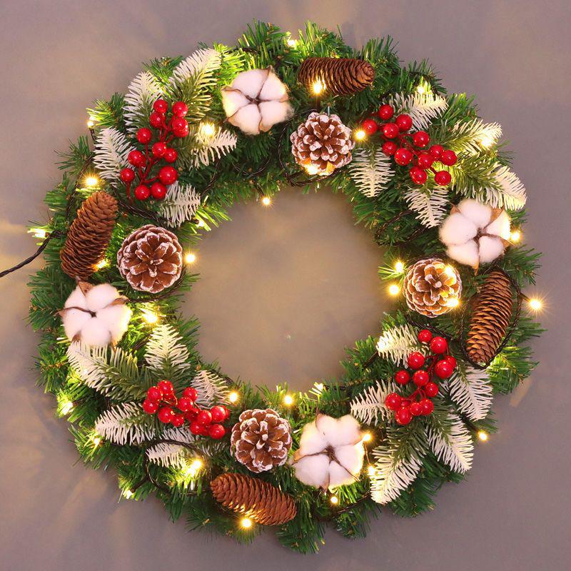 Рождественский венок кольцо из ротанга: 50/60/80СМ Подвеска на дверь и 2,7М Ротанговая гирлянда для украшения дерева/окна