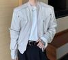 Trendy brand shoulder pads versatile autumn and winter casual American men's jacket new loose leather jacket locomotive clothing