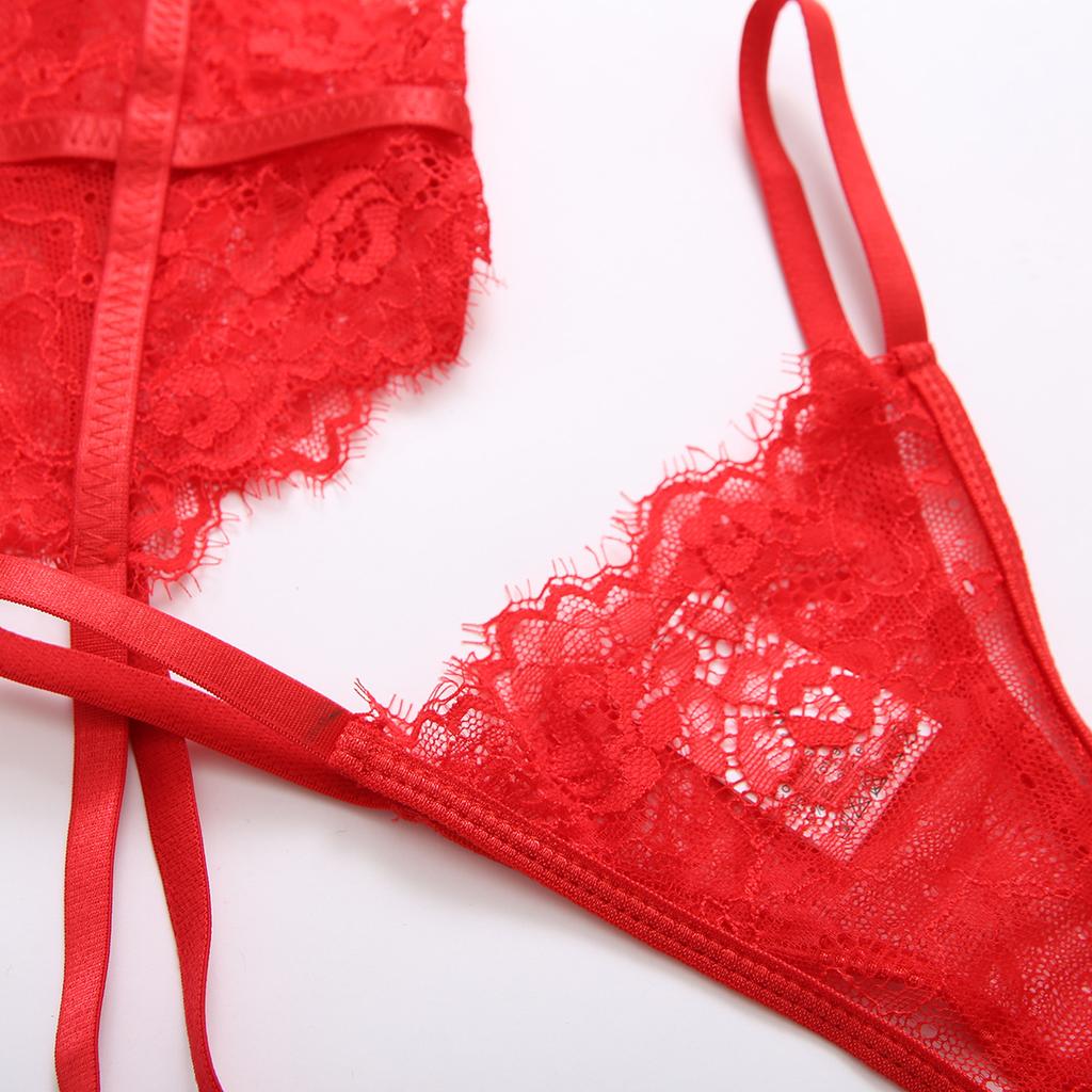 Aduloty Нижнее белье, сексуальное женское белье, комплект из 3 предметов, прозрачный бюстгальтер, кружевной костюм, сексуальные подвязки с чулками, женское эротическое интимное белье