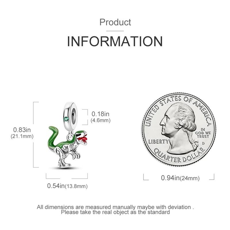 Медь Юрский Ти-Рекс Летающий Дракон Шарм Подвеска Бусины Подходят для Оригинального Браслета Для Женщин Изготовление Ювелирных Изделий