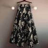 Women's Summer High-Waisted Vintage Elegant Floral Print Long Maxi Skirt