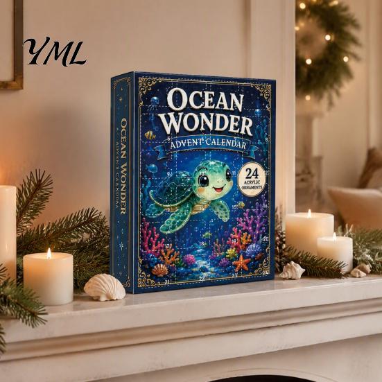 Birthday Gifts for Ocean Lovers Advent Calendars 2026, Marine Themed 24 Days Christmas Countdown Calendar, Educational Toys Kids 2D Acrylic Sea Animal
