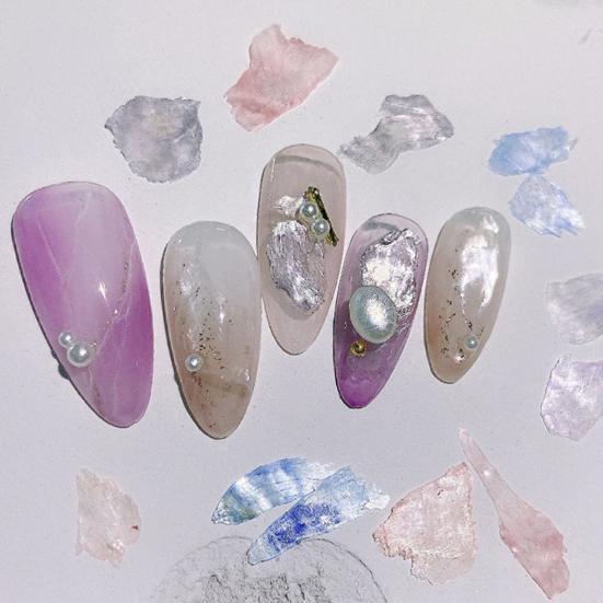 1 коробка, украшение для ногтей, привлекательная натуральная привлекательная оболочка для ногтей, нерегулярные украшения для дизайна ногтей