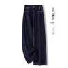 Women's Retro Denim Wide-Leg Jeans - Slimming Narrow Straight Fit for Spring & Autumn 2025.