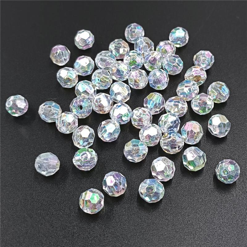 Акриловые материалы ручной работы 6-10 мм, ожерелья в форме сердца для серег, круглые ювелирные изделия, цветные AB, 20/50 шт., аксессуары для звездных бусин