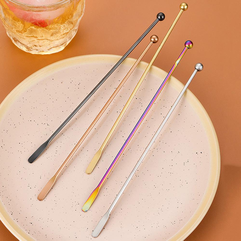 5Pcs Metal Cocktail Stirrers Made of High-Quality 304 Stainless Steel Suitable for Coffee And Beverage Mixing Ideal for Home