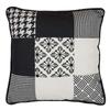 [A0876] - Дизайнерская подушка «Пэчворк» черно-белая - 40 см